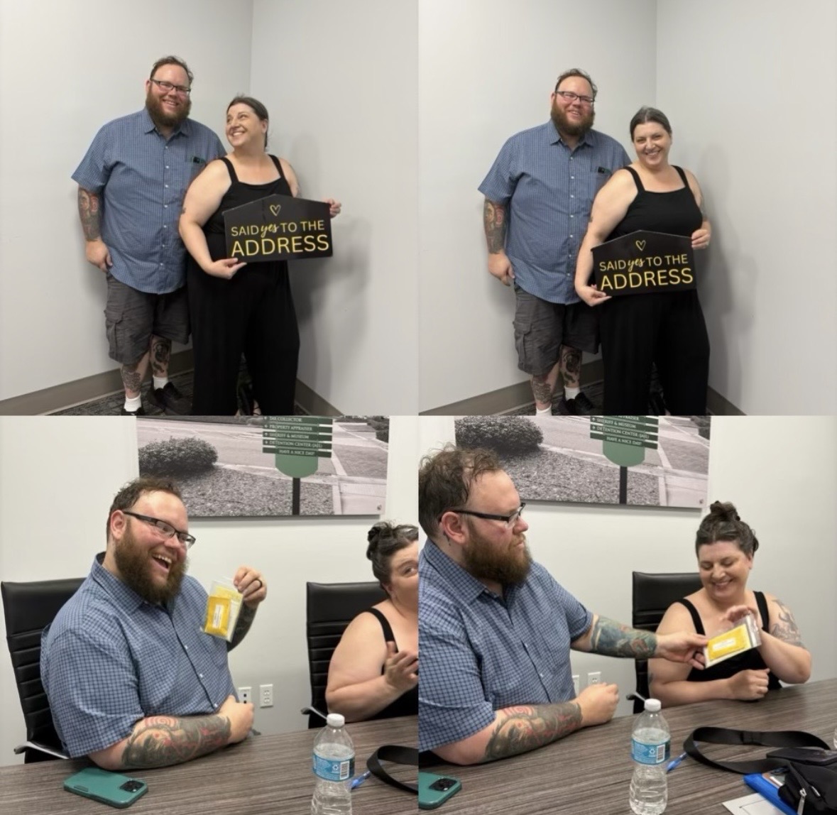 Happy first-time homebuyers at closing